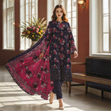 3 Pc Unstitched Embroidered Lawn Suit By Nisha Designers
