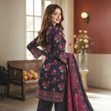 3 Pc Unstitched Embroidered Lawn Suit By Nisha Designers