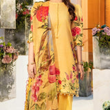 3 Pc Unstitched Printed Lawn Suit By Maria B
