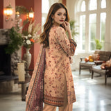 3 Pc Unstitched Embroidered Lawn Suit By Nisha Designers