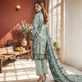 3 Pc Unstitched Embroidered Lawn Suit By Nisha Designers