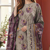 3 Pc Unstitched Embroidered Lawn Suit By Nisha Designers