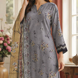 3 Pc Unstitched Embroidered Lawn Suit By Nisha Designers