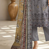 3 Pc Unstitched Embroidered Lawn Suit By Nisha Designers