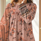 3 Pc Unstitched Embroidered Lawn Suit By Nisha Designers