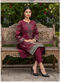 Elegant 3-Piece Printed Viscose Embroidered Suit By Nisha