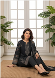 Elegant 3-Piece Printed Viscose Embroidered Suit By Nisha