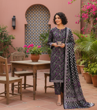 Zarmeen & Emaan Printed Fancy Khaddar 3-Piece Suit – Turquoise Floral with Wool Shawl By Riwayah Clothing