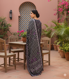 Zarmeen & Emaan Printed Fancy Khaddar 3-Piece Suit – Turquoise Floral with Wool Shawl By Riwayah Clothing