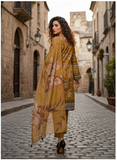 Elegant 3-Piece Printed Viscose Embroidered Suit By Nisha