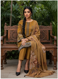 Elegant 3-Piece Printed Viscose Embroidered Suit By Nisha