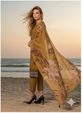 Elegant 3-Piece Printed Viscose Embroidered Suit By Nisha