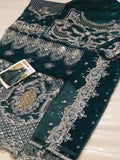 3 Pc Unstitched Embroidered cotton  Suit By Maria B WEDDING EDITION