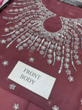 3 Pc Unstitched Embroidered cotton  Suit By Maria B WEDDING EDITION