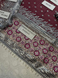 3 Pc Unstitched Embroidered cotton  Suit By Maria B WEDDING EDITION