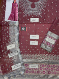 3 Pc Unstitched Embroidered cotton  Suit By Maria B WEDDING EDITION