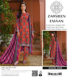 Zarmeen & Emaan Printed Fancy Khaddar 3-Piece Suit – Turquoise Floral with Wool Shawl By Riwayah Clothing