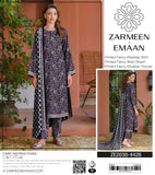 Zarmeen & Emaan Printed Fancy Khaddar 3-Piece Suit – Turquoise Floral with Wool Shawl By Riwayah Clothing
