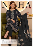 Elegant 3-Piece Printed Viscose Embroidered Suit By Nisha