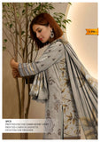 Elegant 3-Piece Printed Viscose Embroidered Suit By Nisha