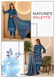 Elegant 3-Piece Printed Viscose Embroidered Suit By Nisha