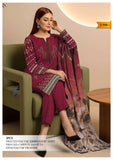 Elegant 3-Piece Printed Viscose Embroidered Suit By Nisha
