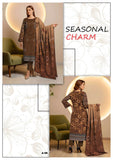 Elegant 3-Piece Printed Viscose Embroidered Suit By Nisha